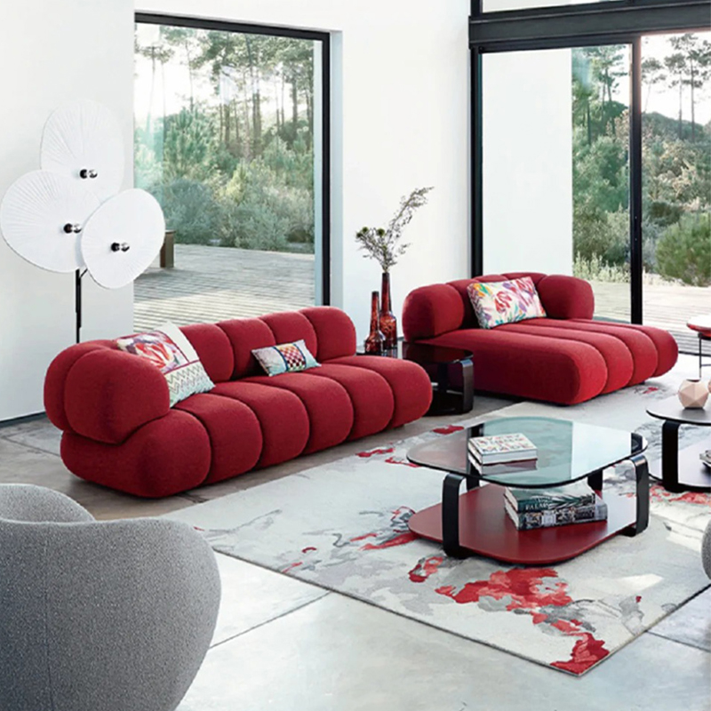 Luxurious Red Modular Sofa Set for Contemporary Living Spaces