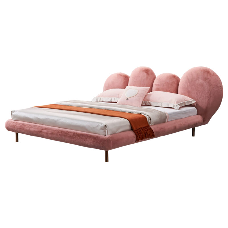 Pink plush "petal cloud" bed